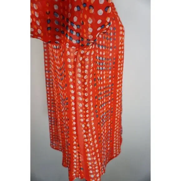 Old Navy Women’s Sheer Red Polka Dot Blouse - Size L - Picture 13 of 15